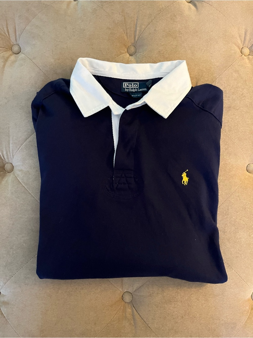 Polo by Ralph Lauren Navy Rugby Shirt with White Collar